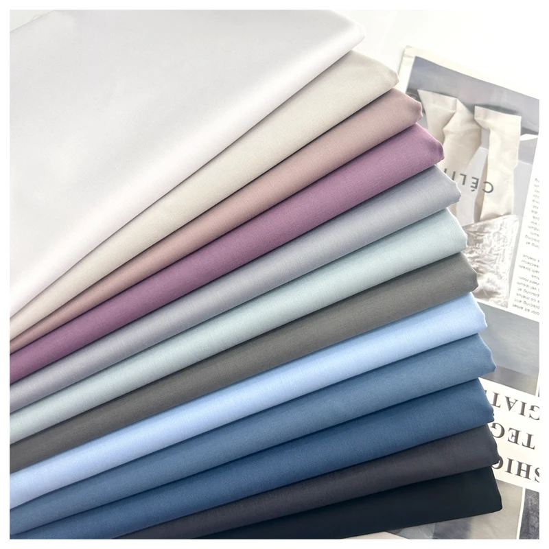 Spring Micro-elastic Bamboo Fiber Fabric High-quality Men's Women's Shirts Dresses Fabrics Antibacterial Non-ironing White Beige
