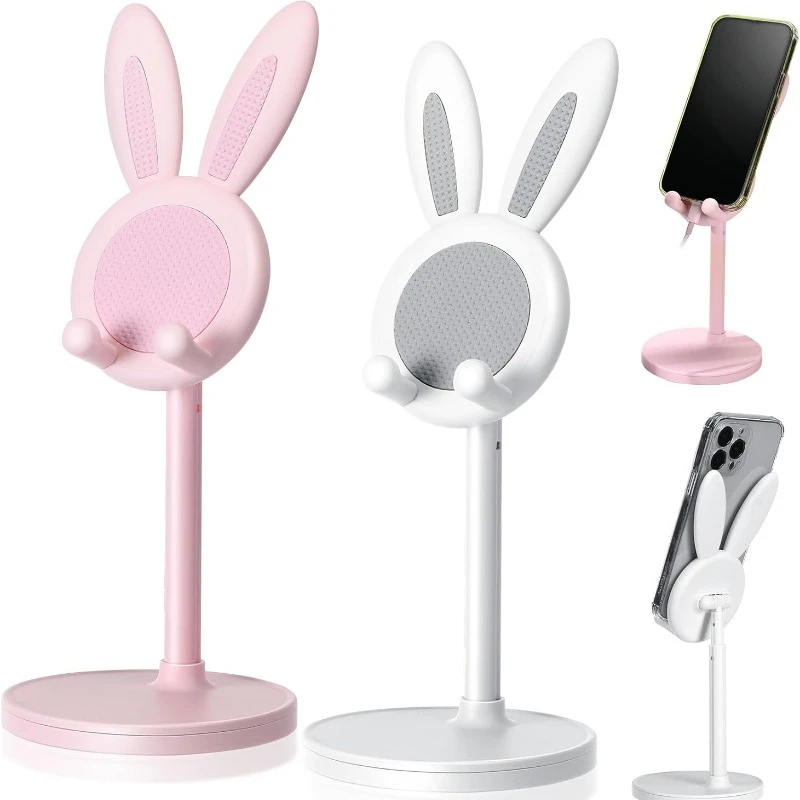 

Cartoon Bunny Desktop Mobile Phone Holder Stand Smartphone Tablet Bracket Adjustable Telescopic Lifting Lazy Bracket