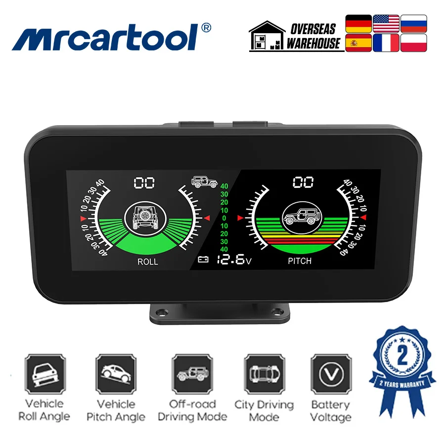 

MR CARTOOL M50 Off-road Car GPS Smart Inclinometer Automobile Digital Tilt Pitch Angle Protractor HUD Intelligent Slope Meter