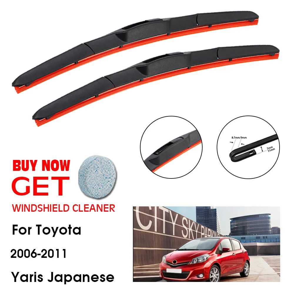 

Car For Toyota Yaris Japanese 24"+14" 2006-2011 Front Window Washer Windscreen Windshield Silica Gel Wiper Blades Accessories