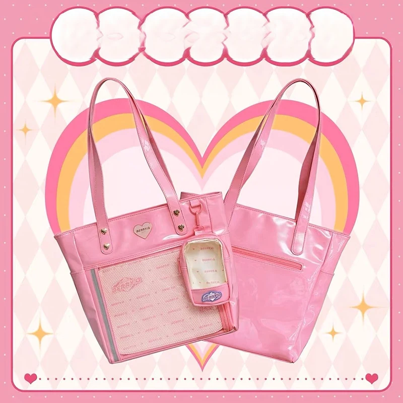 

Bags For Womens Shoulder Bags Japanese Korea Style Itabags PU Sweet Pink Fashion Crossbody Bags For 18-25 Year Girls Anime Fan