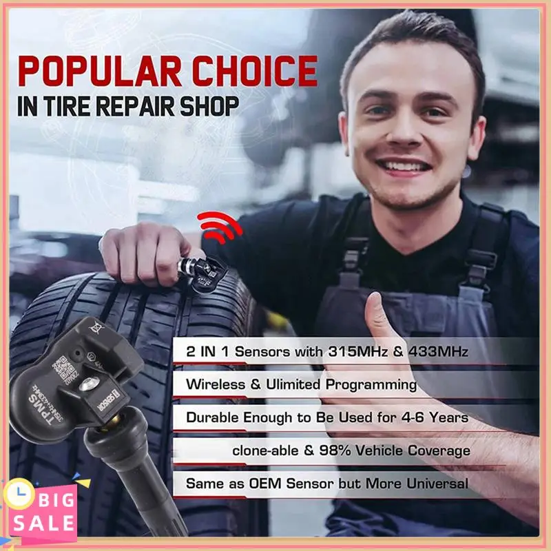 8Pcs Programmable MX Sensor 315MHZ+433Mhz 2 In 1 Tire Pressure Sensor Monitor System Universal Editable TPMS Tool-AUTEL Parts