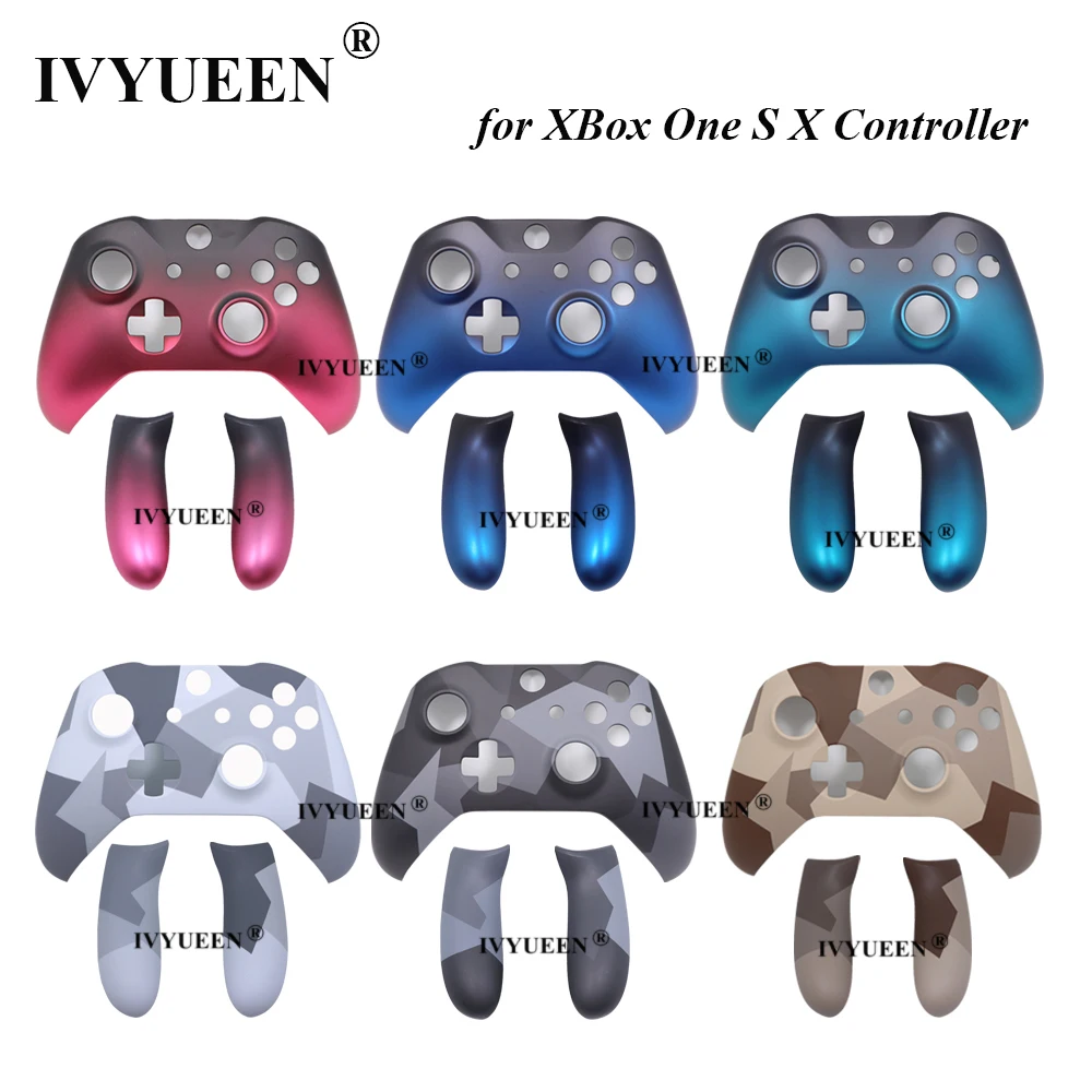 Ivyueen Per Xbox One S X Controller Alloggiamento Di Ricambio Guscio Anteriore Frontalino Coperchio Posteriore Manopole Shadow Blue Case Personalizza