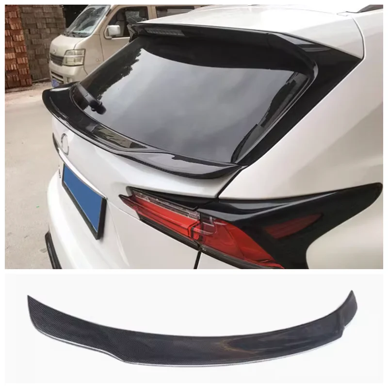 

For Lexus NX200 NX300 2016-2020 High Quality Carbon Fiber Car Rear Trunk Lip Spoiler Splitters Wing