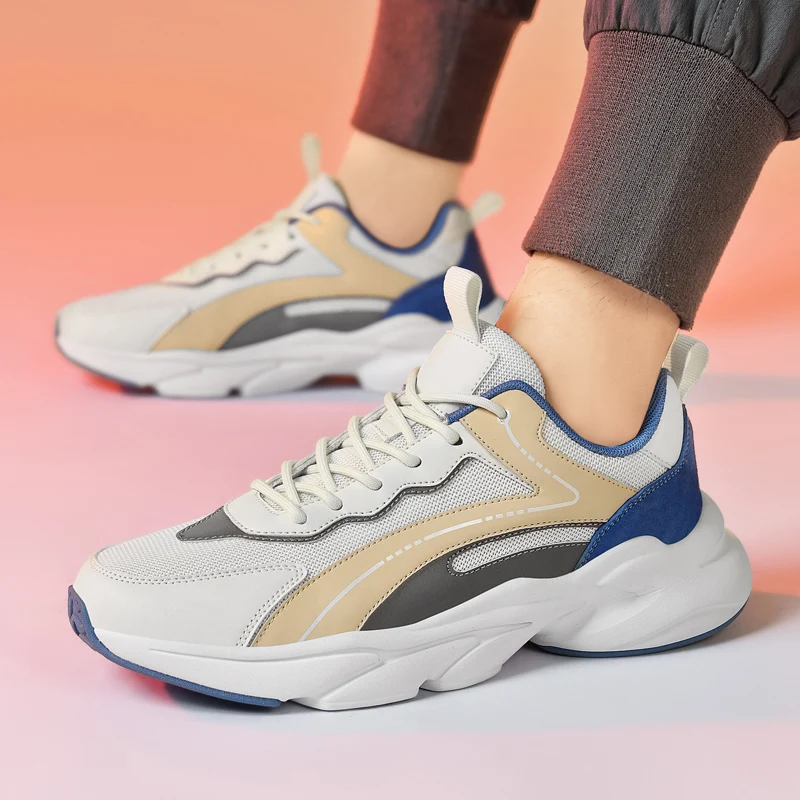 

Мужские кроссовки на массивной платформе, летняя дышащая сетчатая Повседневная теннисная обувь, новинка 2023