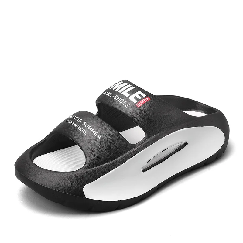 Vīriešu čības ar neslīdošām, neslīdošām vasaras čībām, ērtas ar biezu zoli, mīkstas putas, ārējais apģērbs_voghion.com