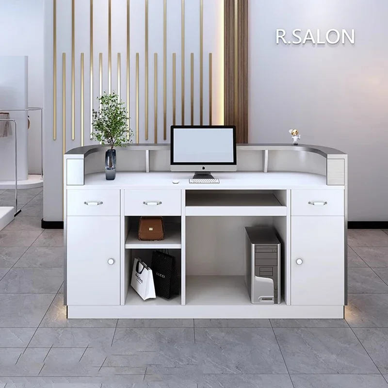 Luxury Desk Cashier Counter Podium Receptionist Front Shop Reception Salon Church Pulpit Tables Convenience Store Table Beauty
