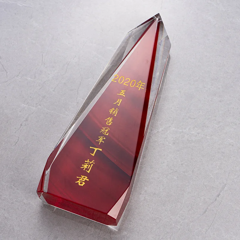 Customized Color Printing Crystal Trophy Creativity Send Friends Award School Graduation Company Annual Meeting Competition, 1Pc