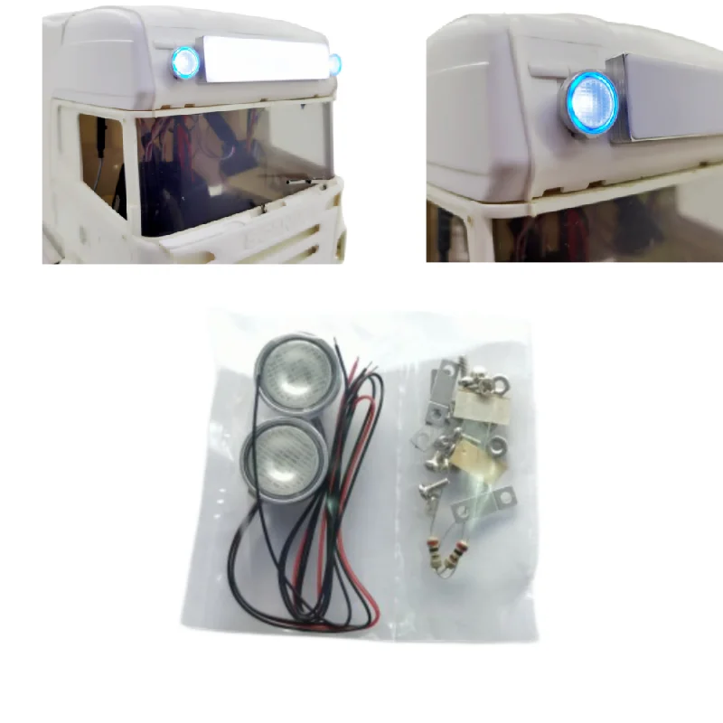 Led Angel Eyes Light Faro Anteriore Lampada A Cupola Per 1/14 Tamiya Rc Truck Scania Actros Man Tgx Volvo Arocs Rc Car Tamiya Parts