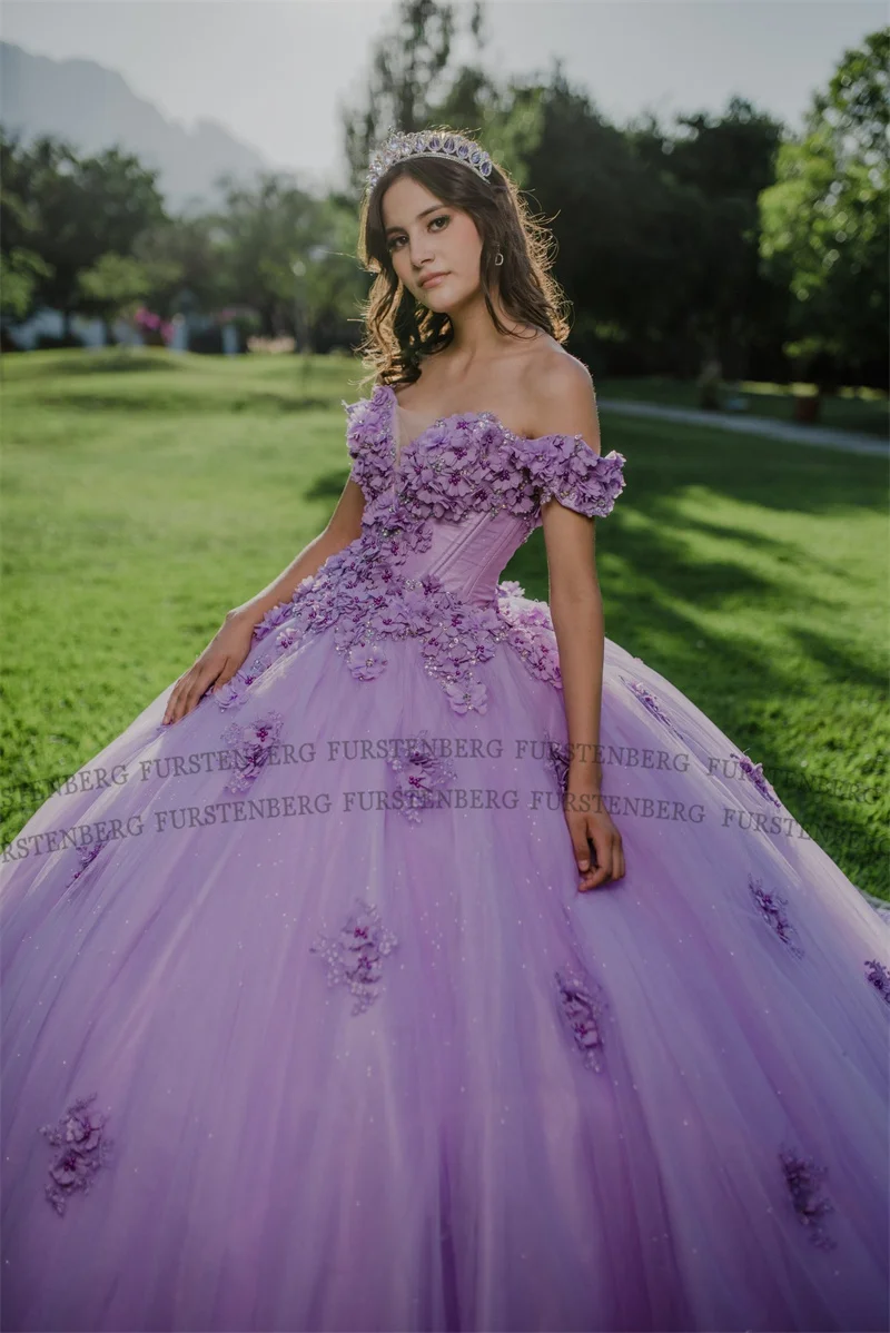Fanshao Delicate Appliques Quinceanera Dress Off The Shoulder Sweetheart Voluminous Tulle Pleat Vestidos De Baile Customised