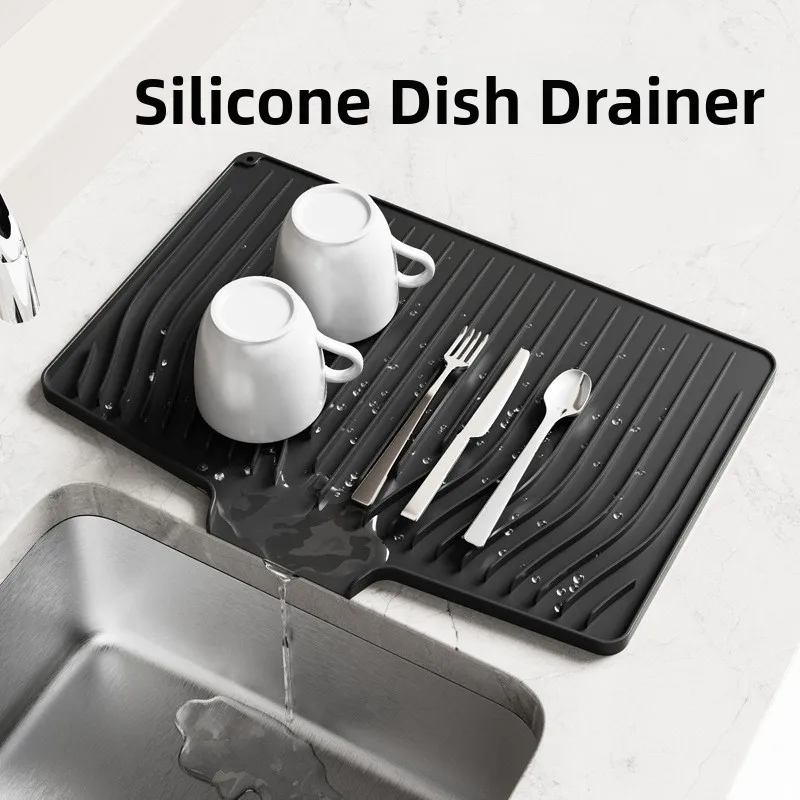 Silicone Drain Mat Kitchen Diware Drng Pad Heat Resistant Insulation Pad Slope Drainage Pad Rectangular Nordic Sle