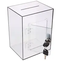 Pumping Tip Box Clear Window Mailbox Letter Post Container Boxes Donation for Fundraising Acrylic Travel 1
