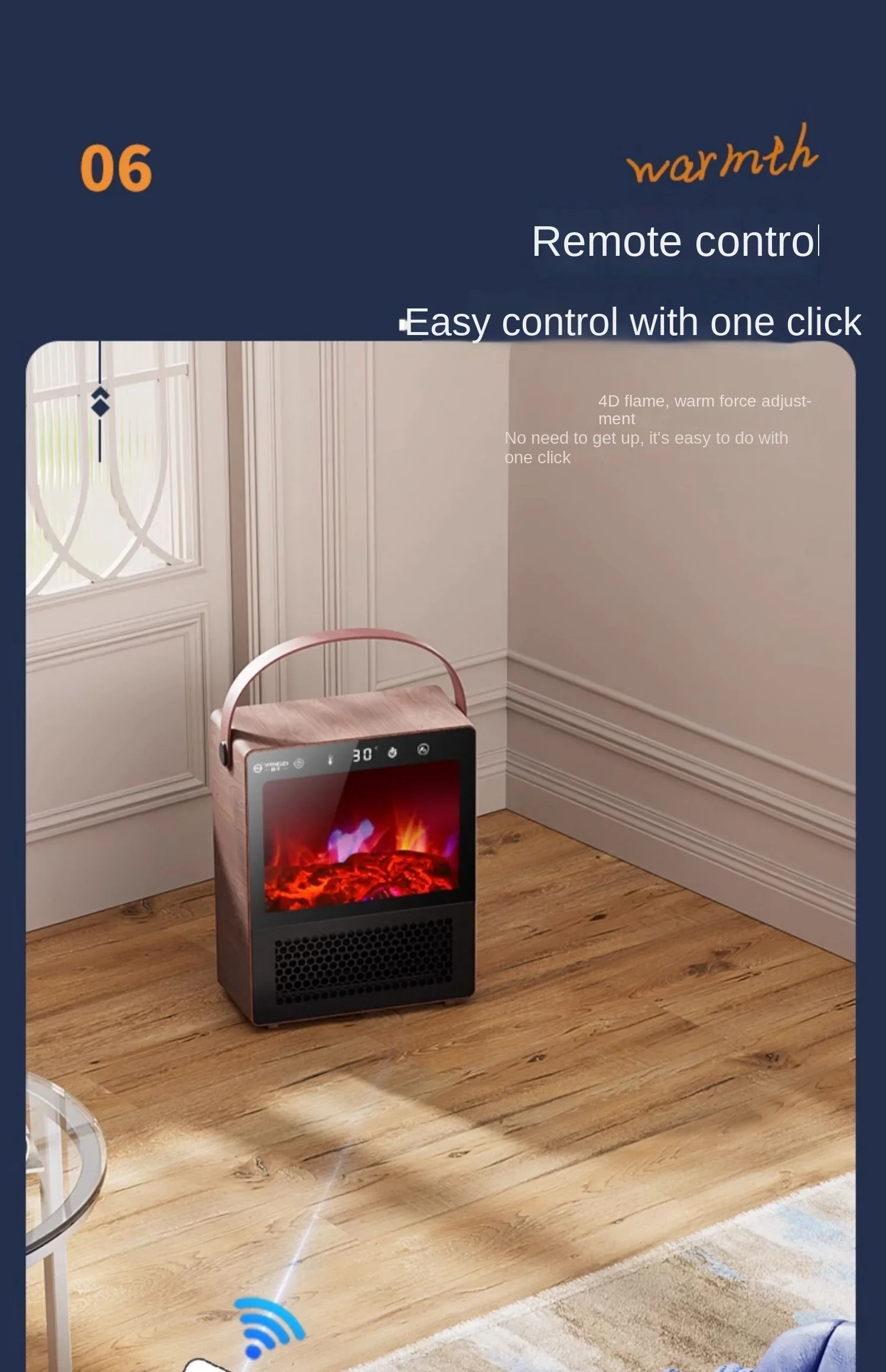 Sdd175048cc4146758d242e7833d9df80H 220V fireplace heater, household electric heater, living room, bedroom, fast heating and energy-saving heater Mallzona