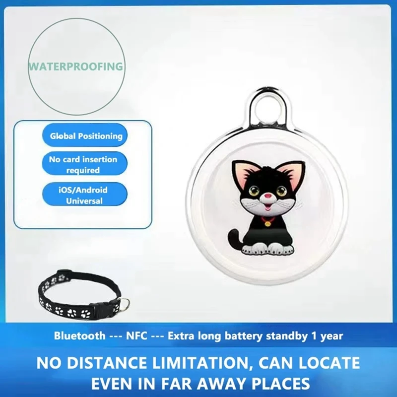 N75R-Pet Anti Lost GPS Tracker Bluetooth Smart Wearable Waterproof Locator Real-Time Tracking Collar Find Device