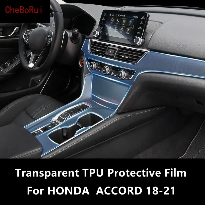 

Прозрачная центральная консоль для салона автомобиля HONDA ACCORD 18-21, фотопленка для ремонта от царапин, аксессуары, установка