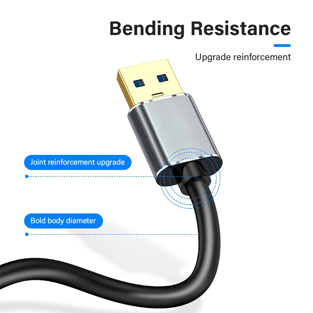 High-Speed USB 3.0 External Hard Drive Cable with Micro B Adapter – 1.5m/2m Sync Cord