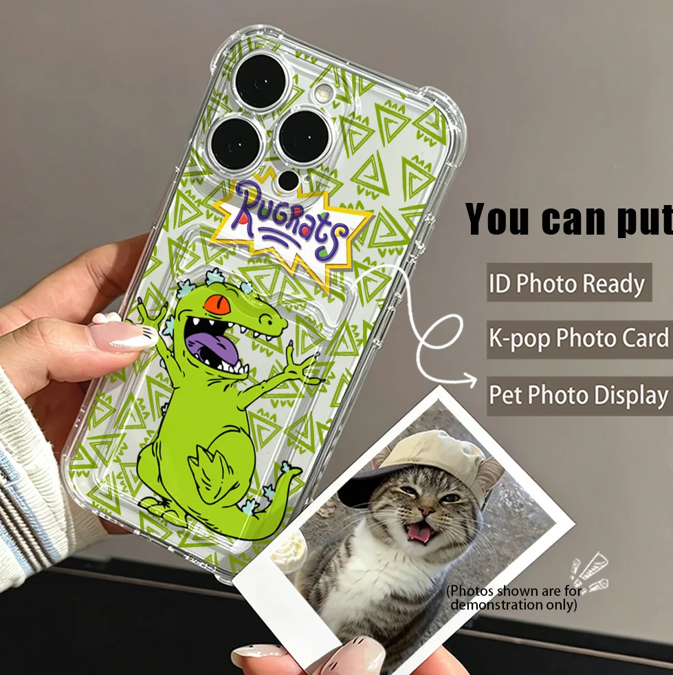 Humorous Rugrats-Themed Airbag Phone Case with Card Holder