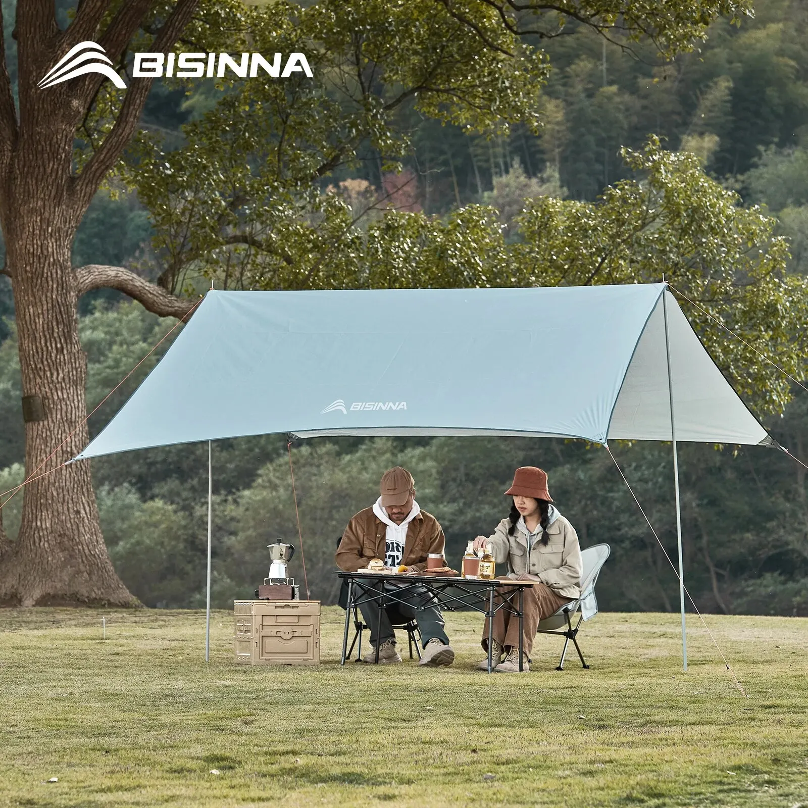 BISINNA 방수 캠핑 천막 태양 그늘 옥스포드 캐노피 타프 울트라 라이트 UV 가든 비치 관광 하이킹 태양 대피소 