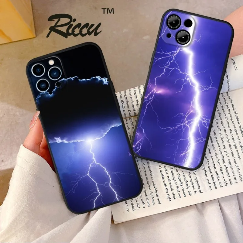 Per Iphone 13 Pro Custodia Per Telefono Thunder E Lightning Per Iphone 14 13 11 12 Pro 8 7 Plus X Pro Max Xr Xs Mini Cover Nere