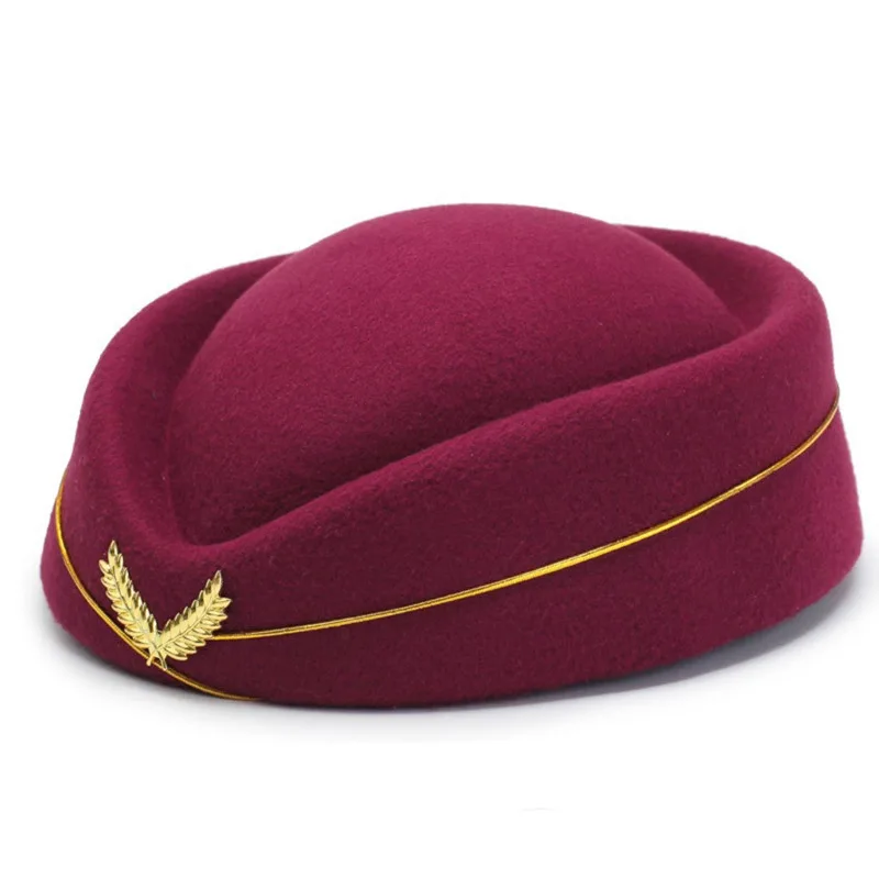 Baskenmütze für Damen, formelle Uniform, Stewardessen, Hut, Stewardess-Hut, Zubehör, Partyhüte, Kostümzubehör – Detail 10