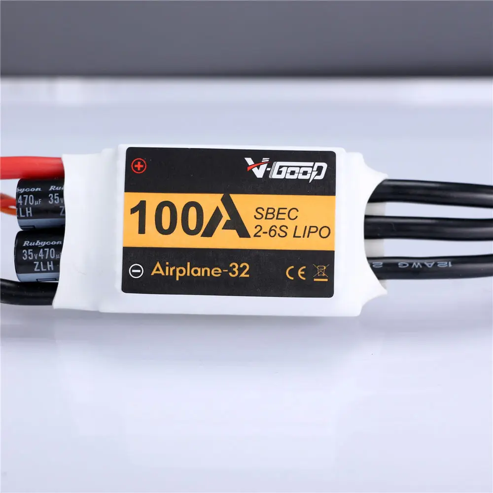 

VGOOD Airplane32 A32 100A Airplane Brushless ESC 5.5V/5A SBEC 2-6S LIPO for RC Model 3D Ducted Airplane Fixed-Wing DIY Parts