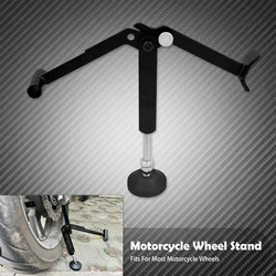 Universal Motorcycle Wheel Stand and Lift - Labor-Saving Kickstand and Side Support (Black Wheel Stand)