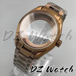 Elegant 40MM PVD Bronze/Rose Gold Sapphire Crystal Watch Case with 33.5mm Watch Dial and Accessories - NH34 NH35 NH36 (A1 Glass Back)