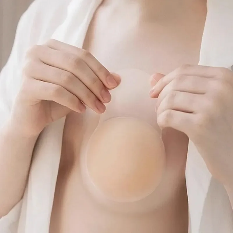 Silicone Nipple Cover 1Pairs Adhesive Reusable Invisible Bras Chest Patch For Women