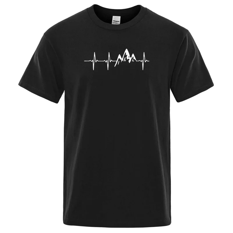 

Funny hip hop tees tops Harajuku streetwear electrocardiogram tshirt mountain ECG T shirt summer Men brand short sleeve t-shirt