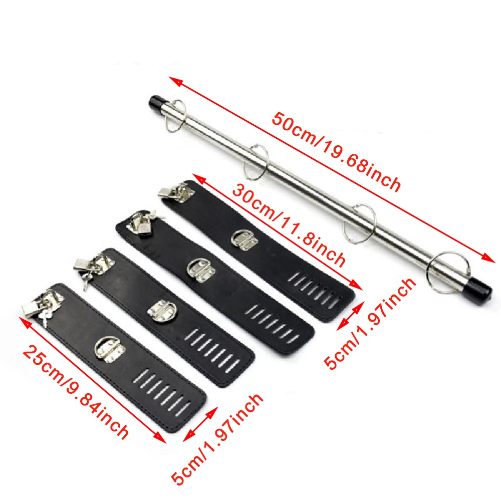 Bondage Slave Open Leg Spreader Bar BDSM Bed Restraint Handcuffs SM Ankle Cuffs