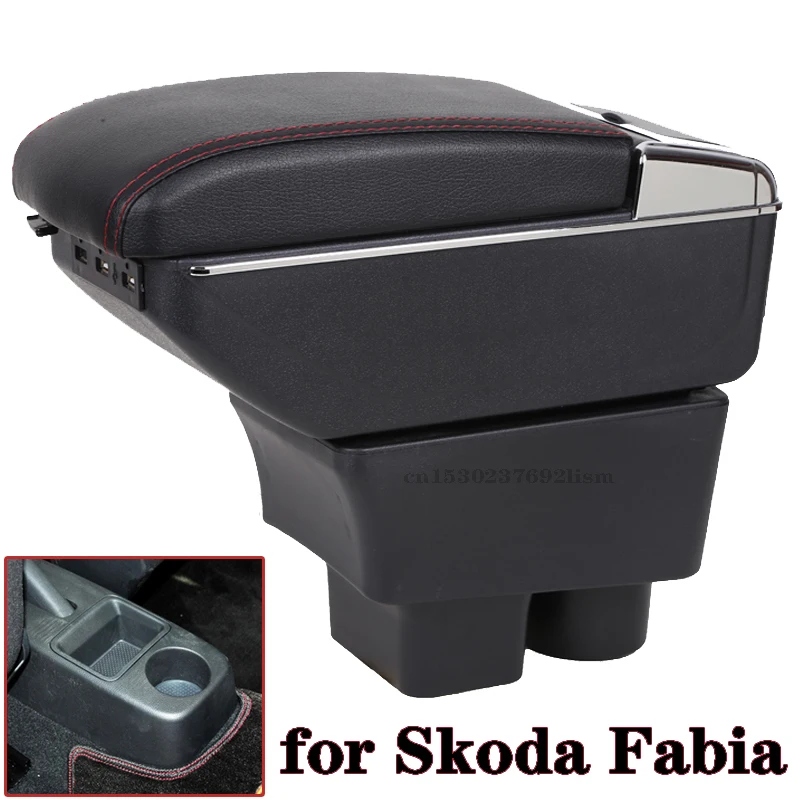 

For Skoda FABIA Armrest For Skoda Fabia 2 Car Armrest box Retrofit parts Storage Box Interior Parts Car Accessories 2008-2014