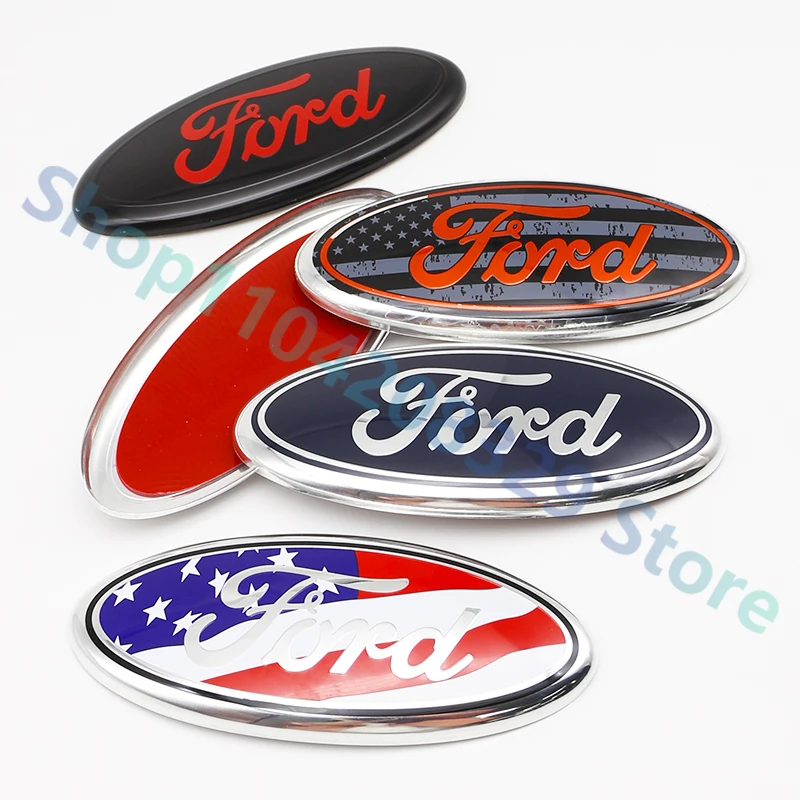 17.5x7.2CM Metal Car Front Badge Trunk Aluminum Badge 1PC For Ford Fusion Focus Fiesta Kuga Edge Mondeo Transit Ecosport Trim car emblem car logo epoxy sticker badge