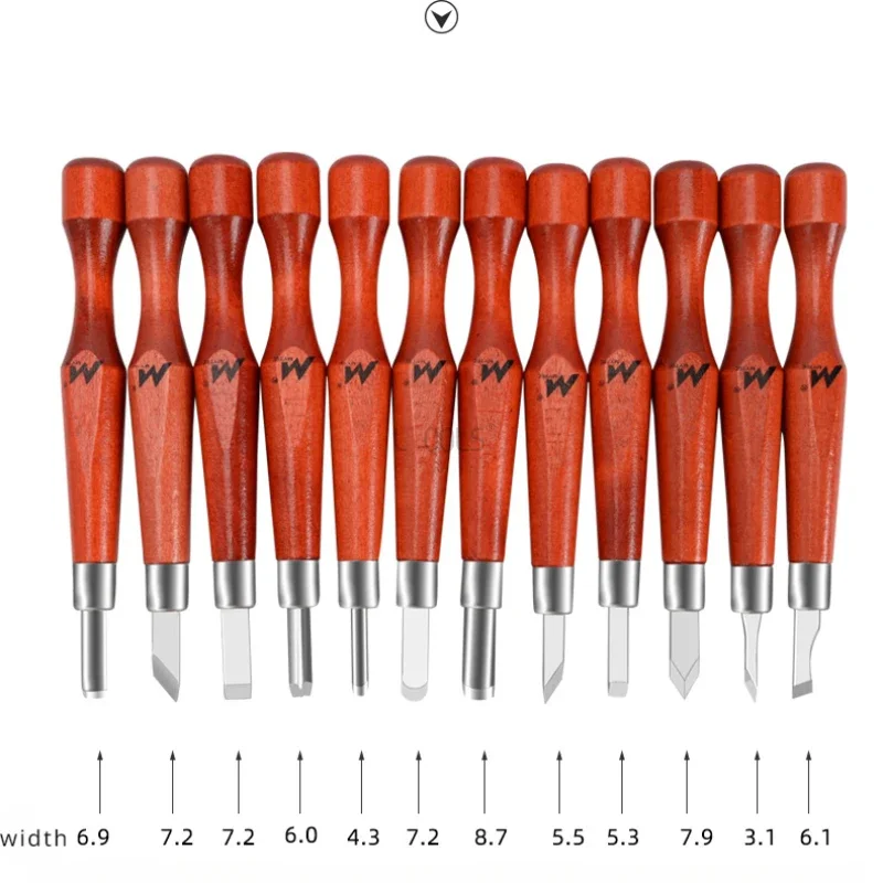 Woodworking Carving Knife Alloy Steel Beech Wooden Handle Oblique Half Round Pointed Manual Pen Knife Art Knife Set Tools  DIY
