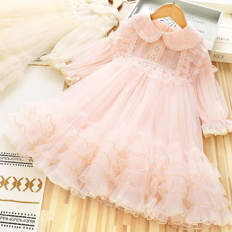 

Girls' Dress Spring and Autumn New Children's Princess Dress Baby Fashionable Sweet Mesh Puffy Birthday Dress Pdd