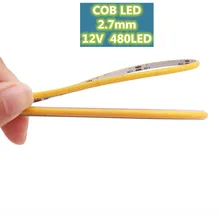 

5m/lot Super Slim COB LED Strip Light 2.7mm 12V 480LED/m Warm Cool White Flexible Linear Tape Lights Bar Narrow