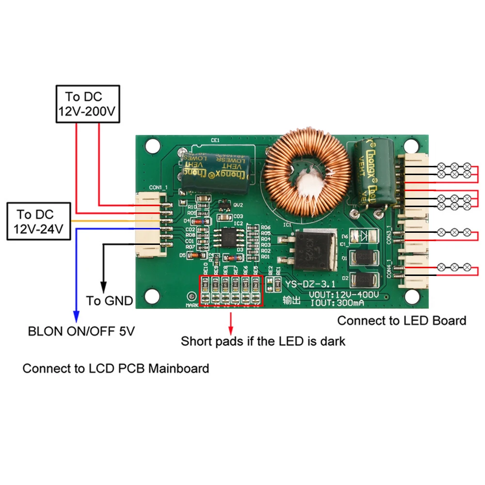 DC12-200V LED LCD TV 백라이트 스트립 부스터 리프팅, 범용 드라이버 보드, 전원 공급 장치 액세서리