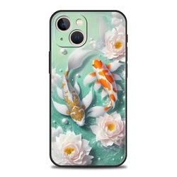 Artistic Koi Fish Carp Shockproof Phone Case - Soft TPU Shell Cover for iPhone 16 Plus (A2)