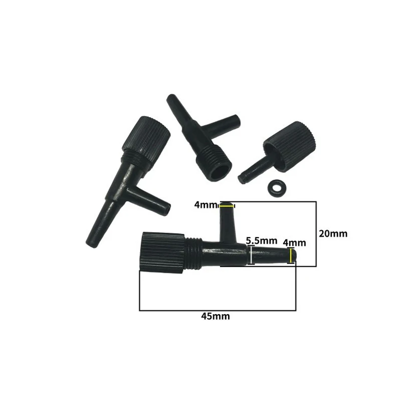 10Pcs 4mm 수족관 공기 제어 밸브 탭 수족관 물고기 탱크 공기 펌프 커넥터 제어 밸브 수족관 용 공기 파이프 튜브