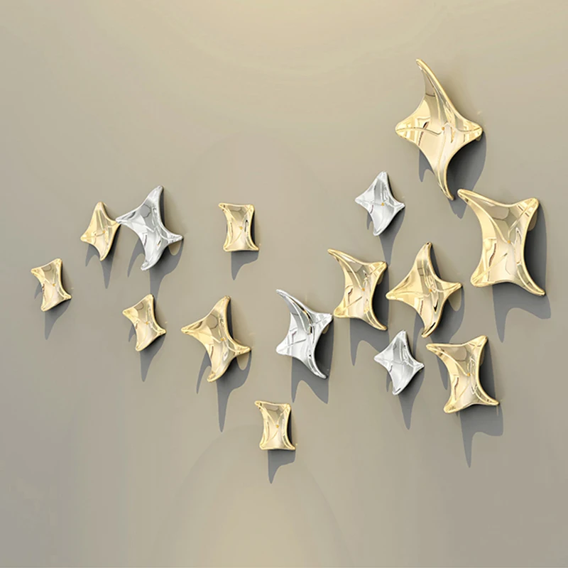 1PC Creative wall electroplating starfish wall decoration pendant European home restaurant decoration art