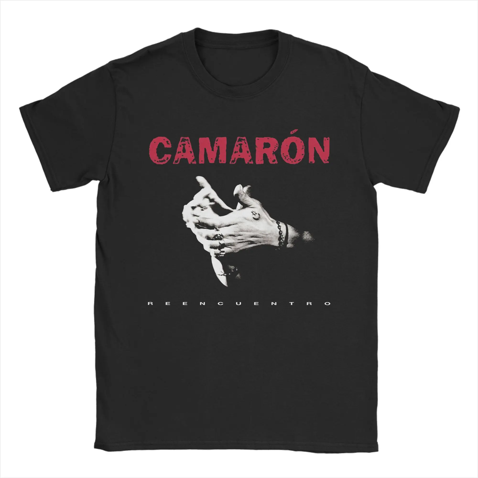 Men T-Shirt Camarons De La Isla Flamenco Singer Cotton Tee Shirt Short Sleeve Island Shrimp T Shirts Round Neck merch Plus Size