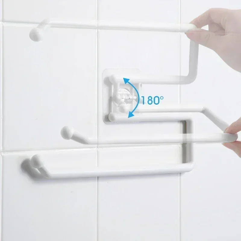 Adhesive Toilet Paper Holder Stainless Steel Wall Mount Kitchen Roll Towel Rack Napkin Dispenser Absorbent Stand Tissue Hanger