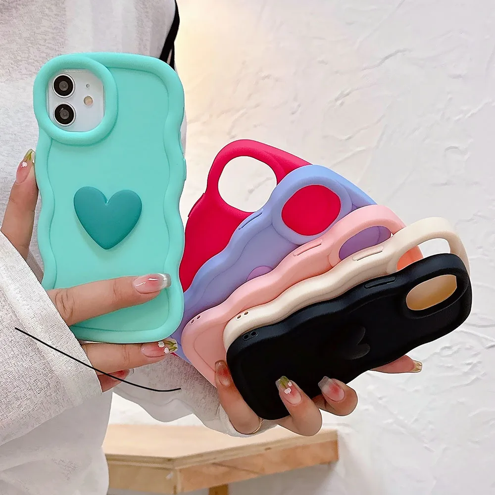 Chic Wave Heart Design Protective Phone Case