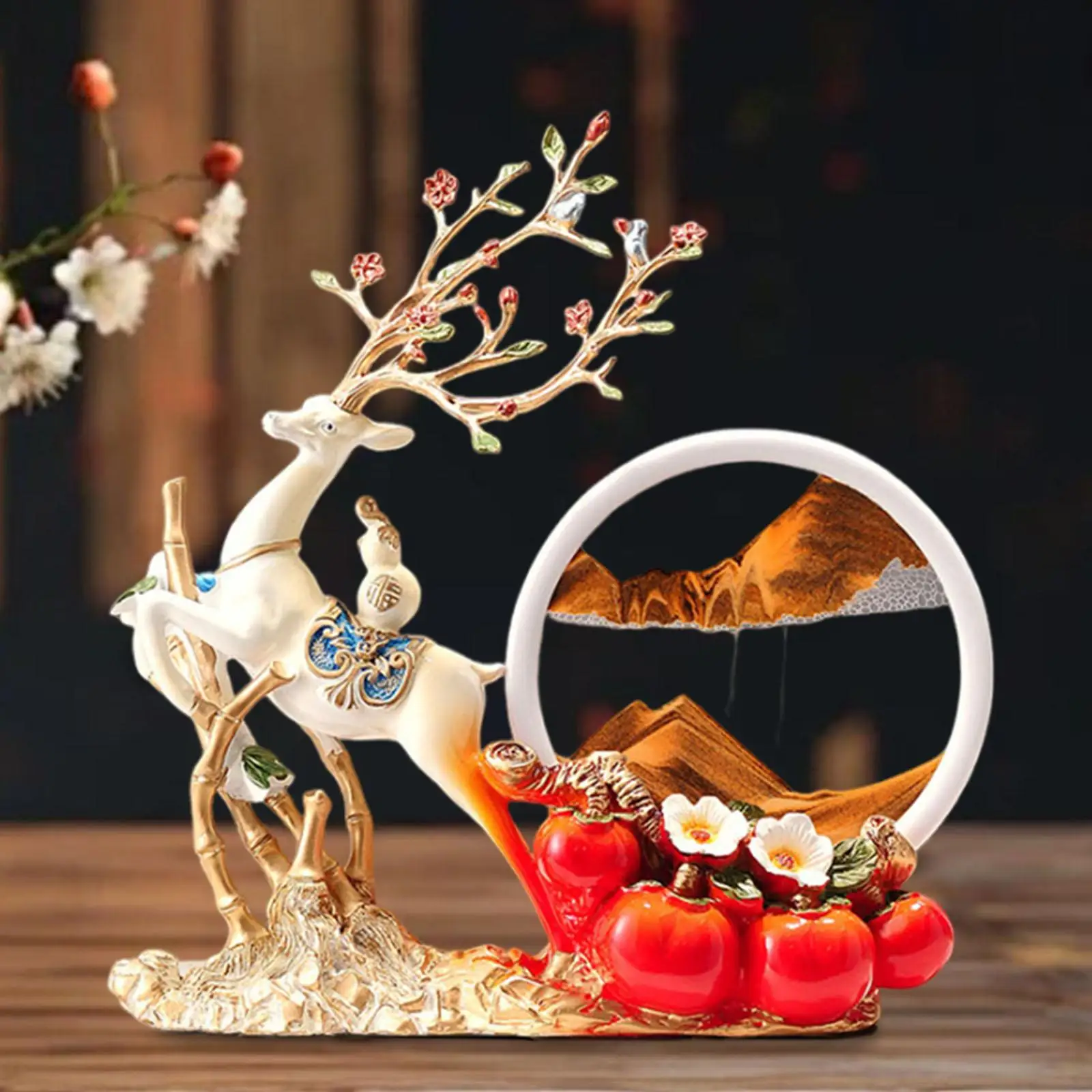 Deer Sculpture Artistic Practical Resin Quicksand Decor for Bar Bedroom Desk Deer Sculpture Artistic Practical Resin Quicksand Decor for Bar Bedroom Desk