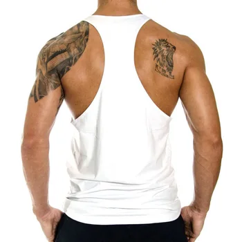 2024 summer 100% cotton bodybuilding muscle stringer tank top men fitness workout y back vest