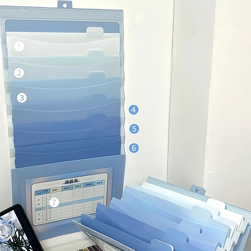 1 cartella portadocumenti da appendere, 1 borsa portadocumenti pieghevole, 1 custodia portadocumenti espandibile Ombre, ideale sia per la scuola che per l'ufficio - immagine 6