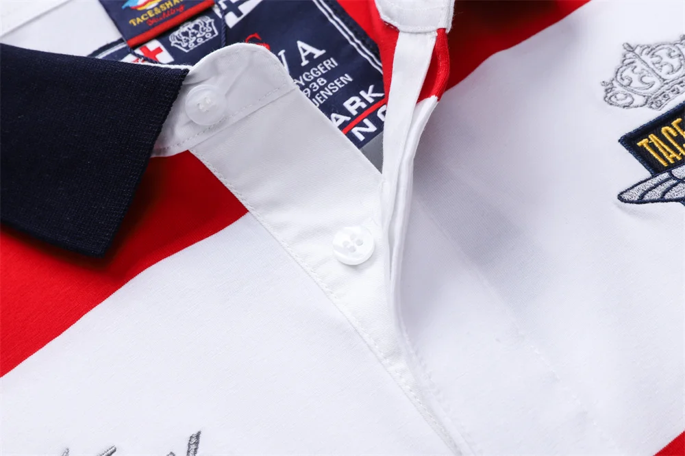 TACE&SHARK 2025 Summer Straight Men's Striped Polos Short Shark Fashion Embroidery Male Casual Polo Shirt Breathable 17 Sdd18ecc701be43d7a78071f1e3b212e7R