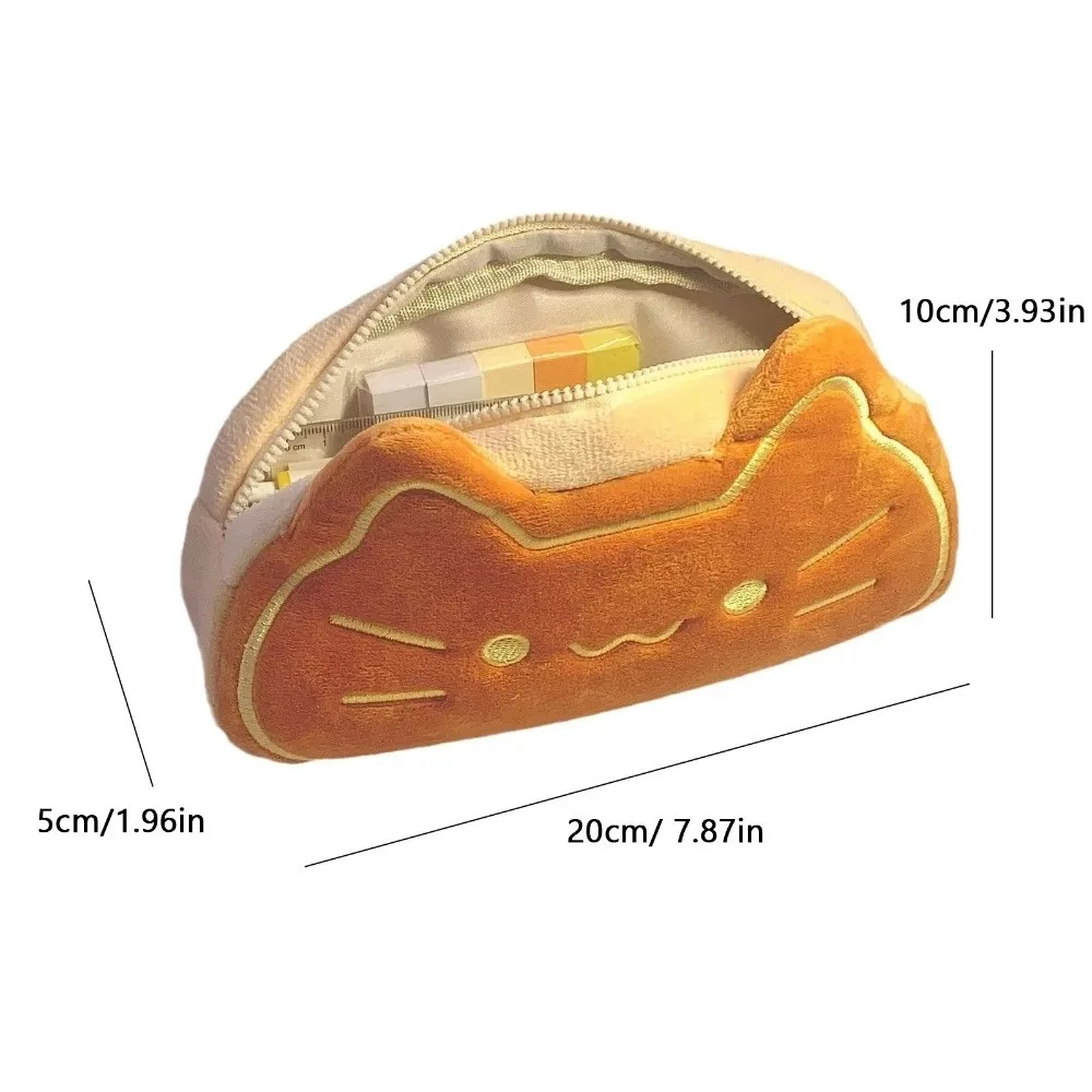 New Caramel Cat Pen Case Large Capacity Stationery Bag School Supplies Stationery Organizer Pen Bag Birthday Gift