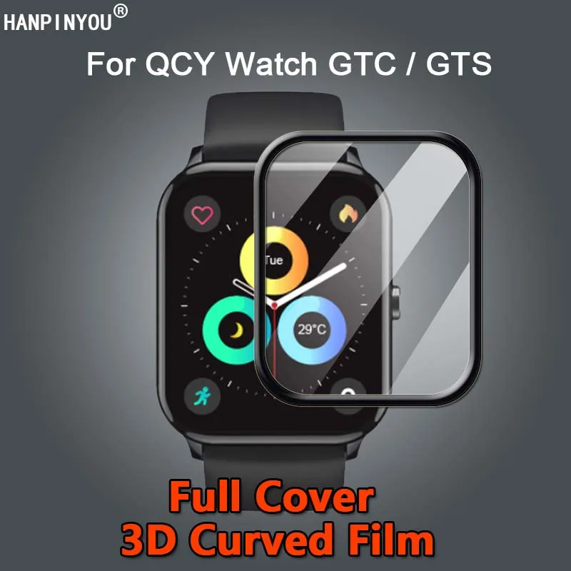 Per Qcy Smart Watch Gtc Gts Ultra Clear Full Cover 3D Curved Plating Soft Pmma Pet Film Screen Protector-Non Vetro Temperato