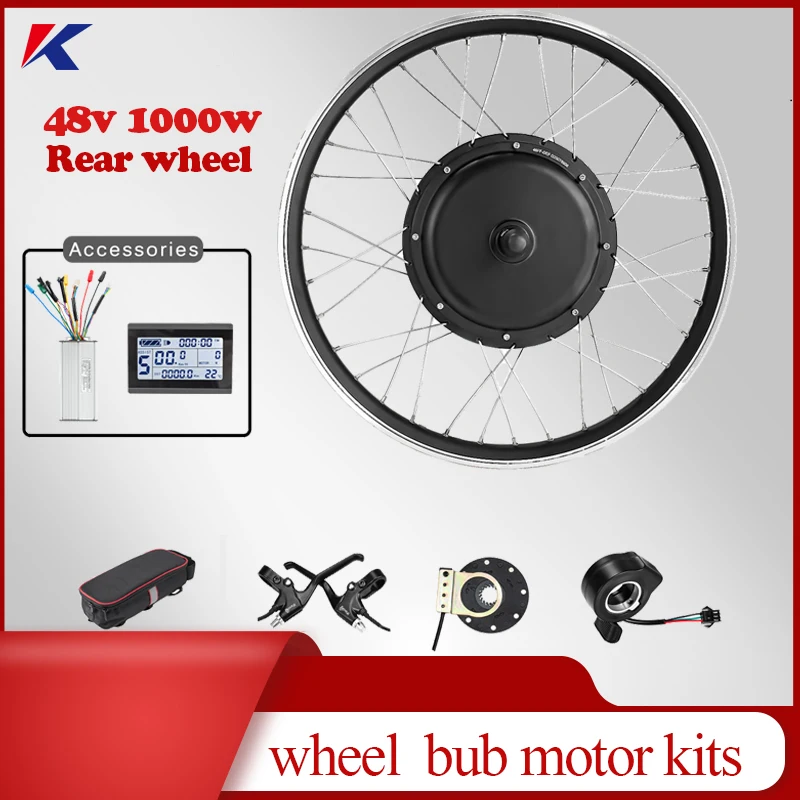 

Motor Wheel 48V 1000W Rear Wheel Hub Motor LCD3 Electric Bike Kit 26inch Ebike Conversion Kit