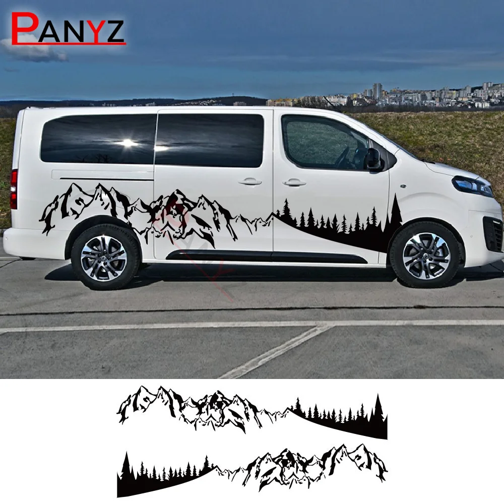 Autocollants Voiture Pour Peugeot Expert/Citroën Jumpy/Fiat Scudo - Décalcomanies Graphiques Montagne Pour Fourgon
